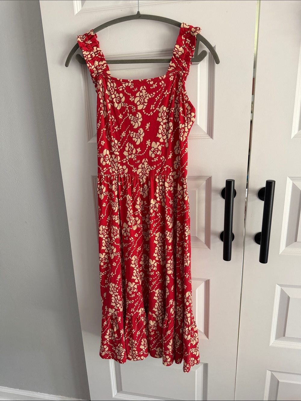 Red Floral Midi Sundress medium